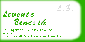 levente bencsik business card